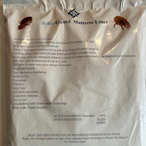 Active Guard Mattress Liner - Kills Bed Bugs (new) unopened) Queen size